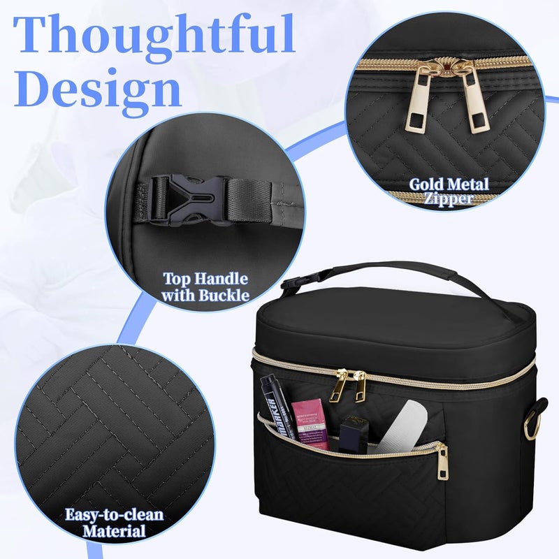GDNasist Wearable Breast Pump Bag Compatible with Willow/Elvie/Medela/Momcozy, Portable Pumps Carrying Case for Nursing & Working Moms, Pumping Bag with Shoulder Strap, Black - Image 4